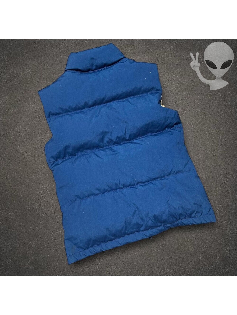 Vintage The North Face Brown Label Down Puffer Vest Women's US Size S Blue - Picture 8 of 8
